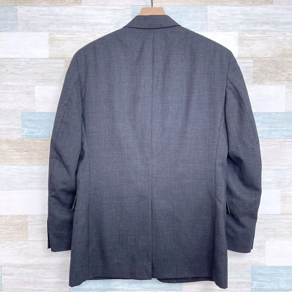 Jos A Bank Wool 2 Piece Suit Dark Gray Two Button 40R Jacket 34x29 Pleated Pants